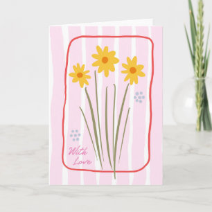 Blumige Gedanken an Dich Rosa Candy Stripe Narziss Karte