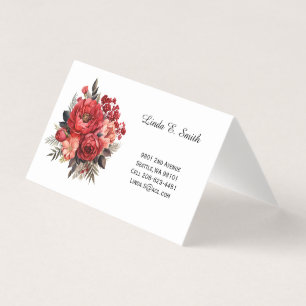 Blumige gefaltete Visitenkarte Visitenkarten