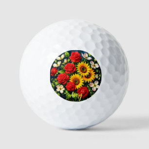 Blumige Golfbälle