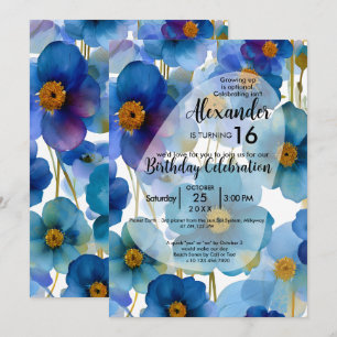 Blumige Harmonie Farbige Blumengestaltung Einladung
