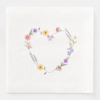Blumige Herzdinner Servietten