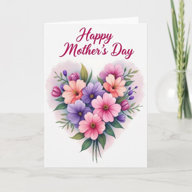 Blumige herzliche Mutterkarte Karte (Vorderseite)