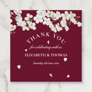 Blumige Hochzeit Danke Schöne Weiße Blüte Geschenkanhänger