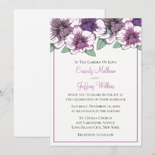 Blumige Hochzeit Lila Orchideen Blumen Botanisch Einladung