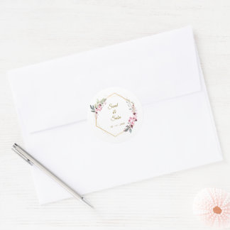 Blumige Hochzeit Umschlag Siegel Favor Sticker