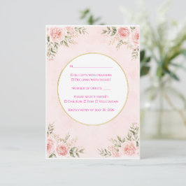 Blumige Hochzeits-RSVP-Karten - Elegante Antwortka RSVP Karte
