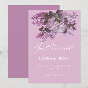 Blumige Hochzeitsanzeige "Gerade Verheiratet" Einladung