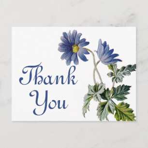 Blumige Hochzeitsdusche Blaue Gänseblümchen Blumen Postkarte