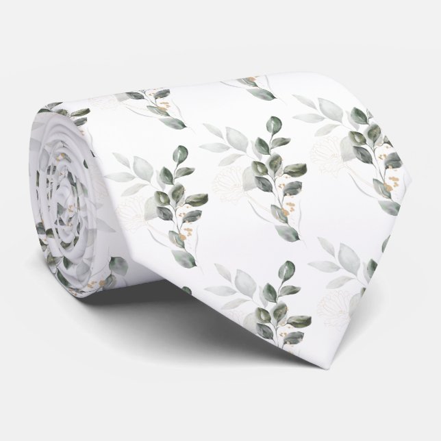 Blumige Hochzeitskrawatte Krawatte (Gerollt)