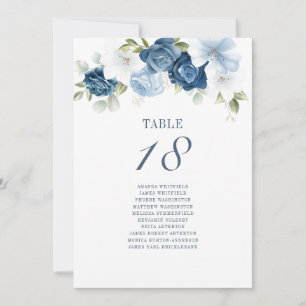 Blumige Hochzeitstisch-Nummer 18 Sitzordnung Einladung