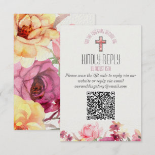 Blumige Inspirierende Antwort Bitte QR-Code Hochze