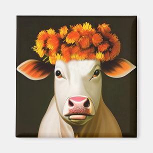 Blumige Kuh Magnet