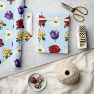 Blumige Künstlerische Geschenkideen Geschenkpapier