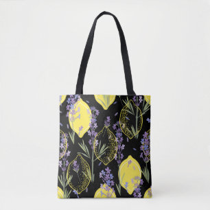 Blumige Lavendel-Limonen Vintage-Illustration