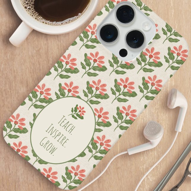 Blumige Lehrerbeste Würdigung iPhone Hülle (Floral Teacher Appreciation Phone Case | Thoughtful End‑of‑Year Gift)
