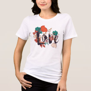 Blumige Liebes-Typografie-Design Vintage Botanik Tri-Blend Shirt