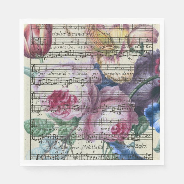 Blumige Lieder Serviette (Vorderseite)