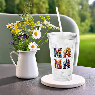 Blumige MAMA Acryltrinkbecher