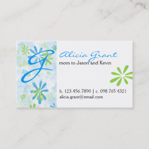 Blumige Mama-Karte Telefonnummerkarte