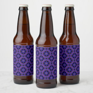 Blumige moderne Boho elegante abstrakte Muster #50 Bierflaschenetikett