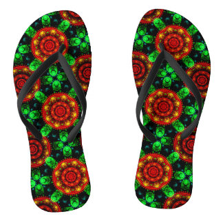 Blumige moderne Boho elegante abstrakte Muster #50 Flip Flops
