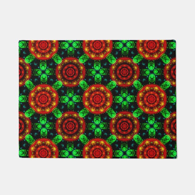 Blumige moderne Boho elegante abstrakte Muster #50 Fußmatte (Vorderseite)