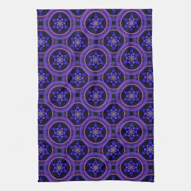 Blumige moderne Boho elegante abstrakte Muster #50 Geschirrtuch (Vertikal)