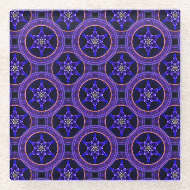 Blumige moderne Boho elegante abstrakte Muster #50 Glasuntersetzer (Vorderseite)