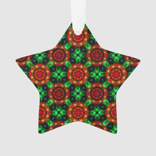 Blumige moderne Boho elegante abstrakte Muster #50 Ornament (Vorderseite)