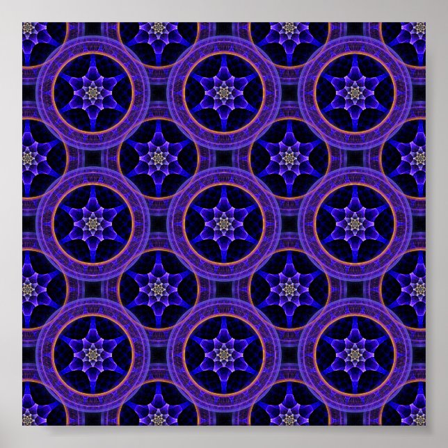 Blumige moderne Boho elegante abstrakte Muster #50 Poster (Vorne)