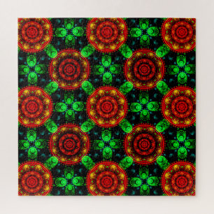 Blumige moderne Boho elegante abstrakte Muster #50 Puzzle