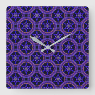 Blumige moderne Boho elegante abstrakte Muster #50 Quadratische Wanduhr