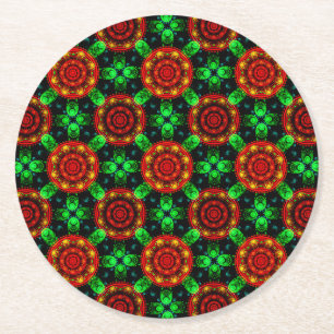 Blumige moderne Boho elegante abstrakte Muster #50 Runder Pappuntersetzer