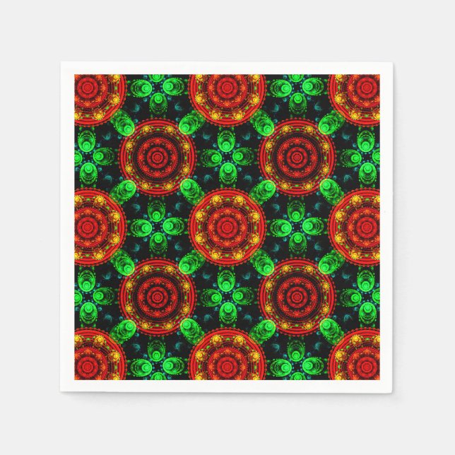 Blumige moderne Boho elegante abstrakte Muster #50 Serviette (Vorderseite)