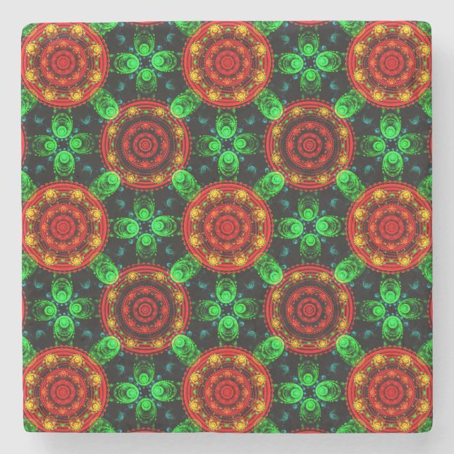 Blumige moderne Boho elegante abstrakte Muster #50 Steinuntersetzer (Vorderseite)