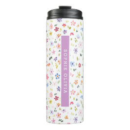 Blumige moderne Wildblumen Mädchenhaft elegante st Thermosbecher