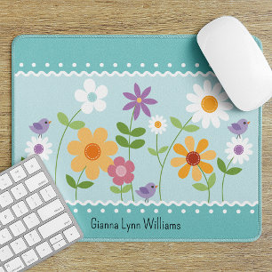 Blumige Monogramm-Mauspad mit Blumenmuster Mousepad