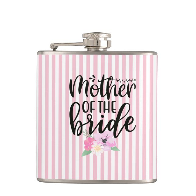 Blumige Mutter-der-Braut-Flasche Flachmann (Vorderseite)
