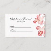 Blumige Orchideen moderne Hochzeit Sitzplatz Karte