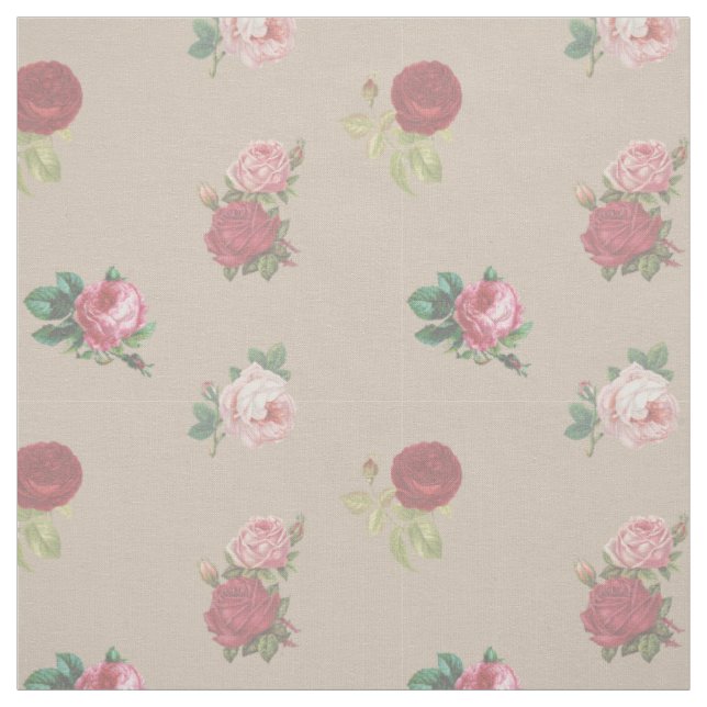 Blumige Rosen Chic Stoff nach Maß (Muster)