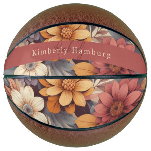 Blumige rustikale farbenfrohe bohemianische botani basketball