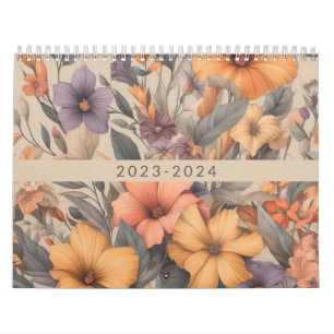Blumige rustikale vintage elegante stilvolle kalender
