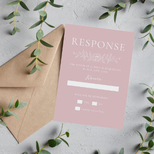 Blumige Schlichtheit 1 Mondlicht-Minimal-Hochzeit RSVP Karte