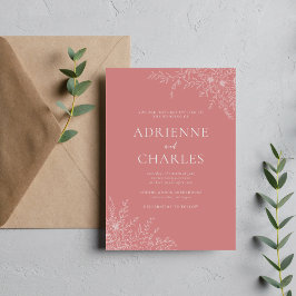 Blumige Schlichtheit 1 Staubige Rose Minimale Hoch Einladung