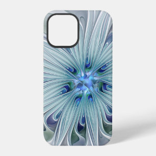 Blumige Schönheit Abstrakte moderne blaue Pastellb iPhone 12 Pro Hülle