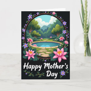Blumige serene Muttertags-Karte Karte