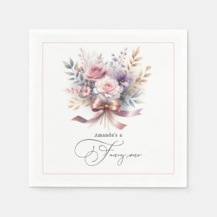 Blumige „Sie ist eine Elegante Eins“ 1. Geburtstag Serviette