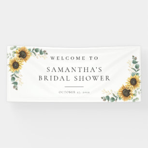 Blumige Sonnenblumen-Liebe in Blüte Brautparty Banner