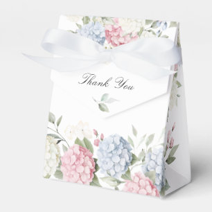 Blumige Staubblaue und rosa Hortensien-Hochzeit Geschenkschachtel