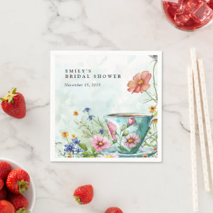 Blumige Teeparty-Brautjungferfeier Serviette